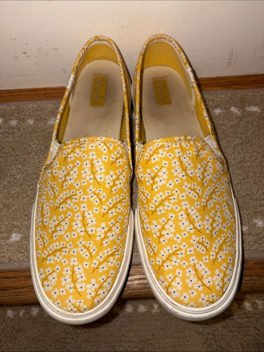 Keds Yellow Floral Slip-On sneakers